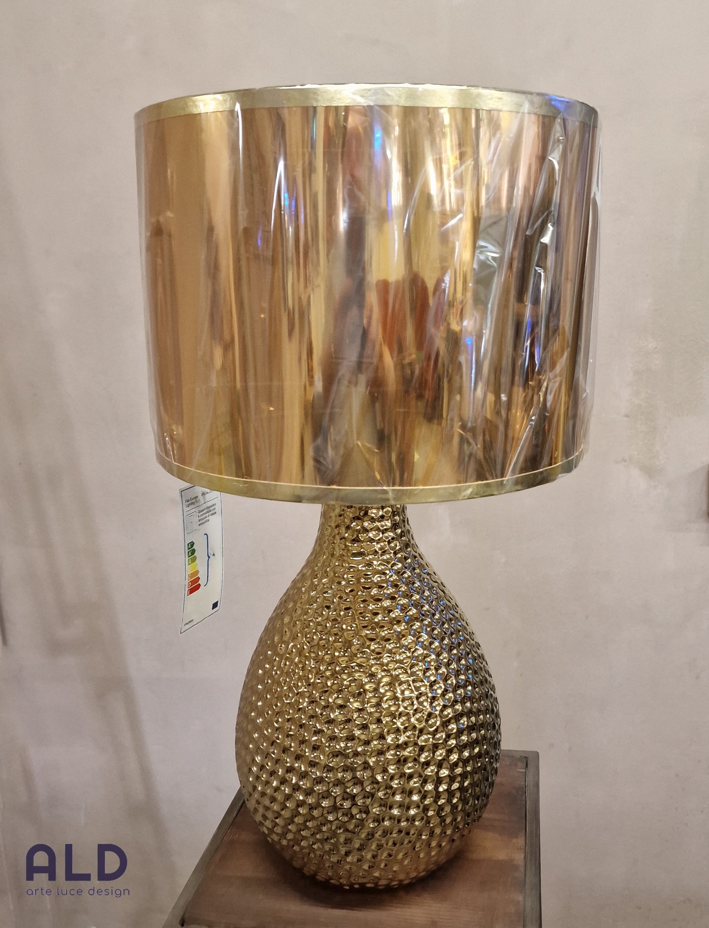 Lampada da tavolo colore oro Lume in ceramica E27 per camera da letto salone
