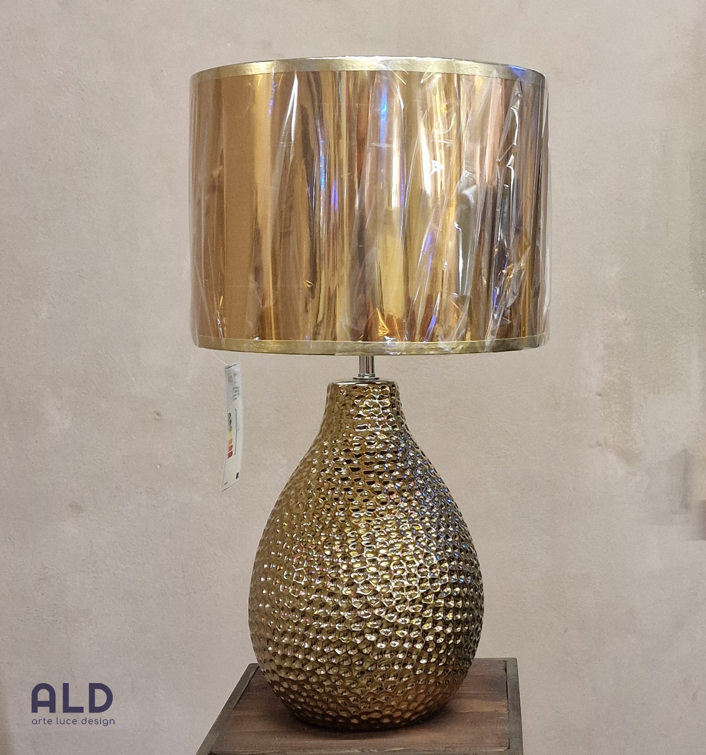 Lampada da tavolo colore oro Lume in ceramica E27 per camera da letto salone