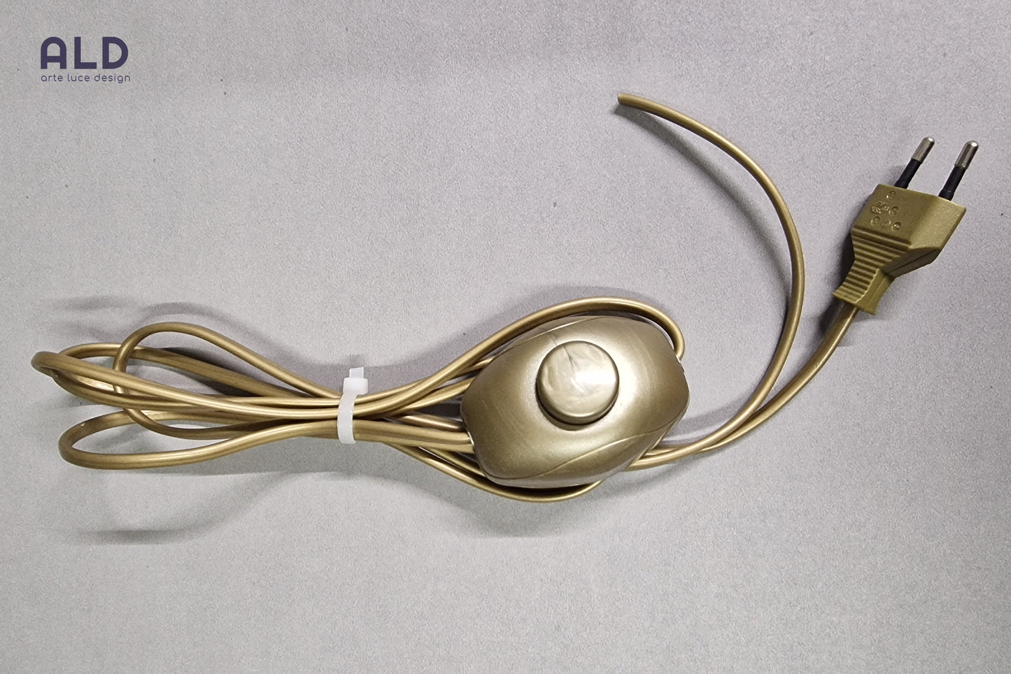 Cablaggio piantana con pulsante on off cavo 3mt dorato per lampada da terra