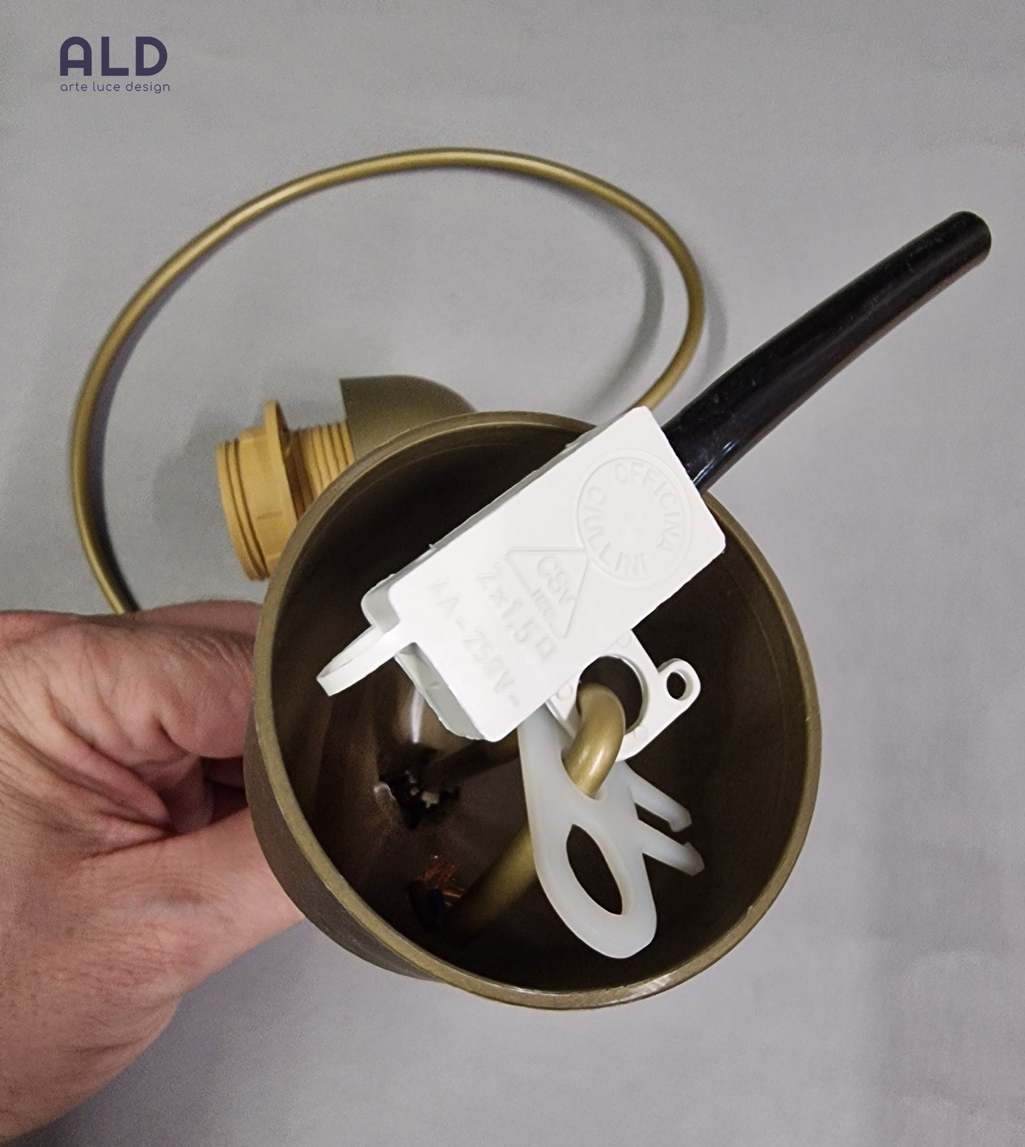 Sospensione oro ricambio lampadario porta lampada E27 pendel per vetri o coppe