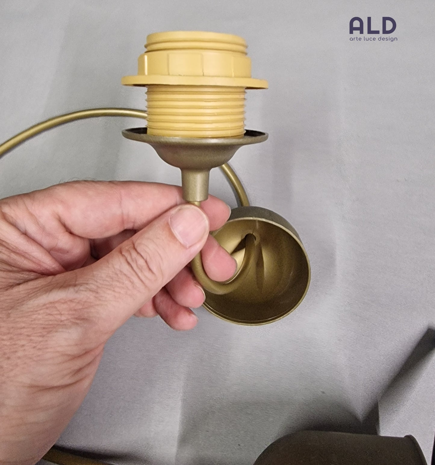 Sospensione oro ricambio lampadario porta lampada E27 pendel per vetri o coppe