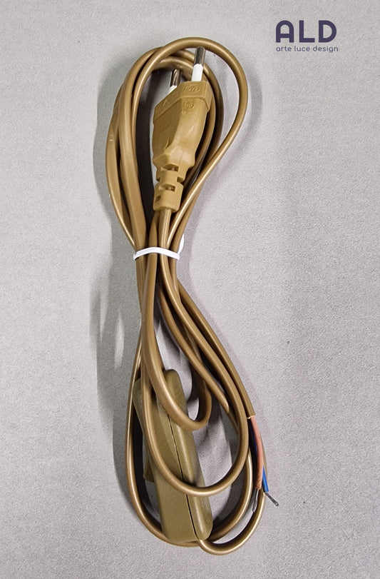 Cablaggio lumetti pulsante on off cavo 1,5mt dorato per lumi lampade comodino