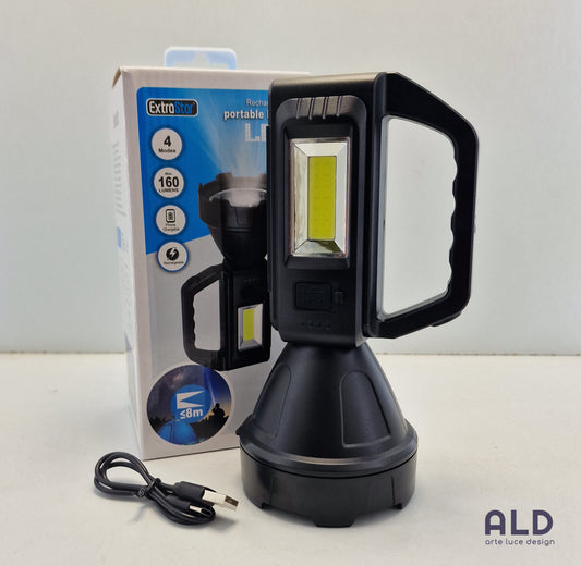 Lampada portatile ricaricabile torcia da campeggio caccia doppio LED 3W 6500k