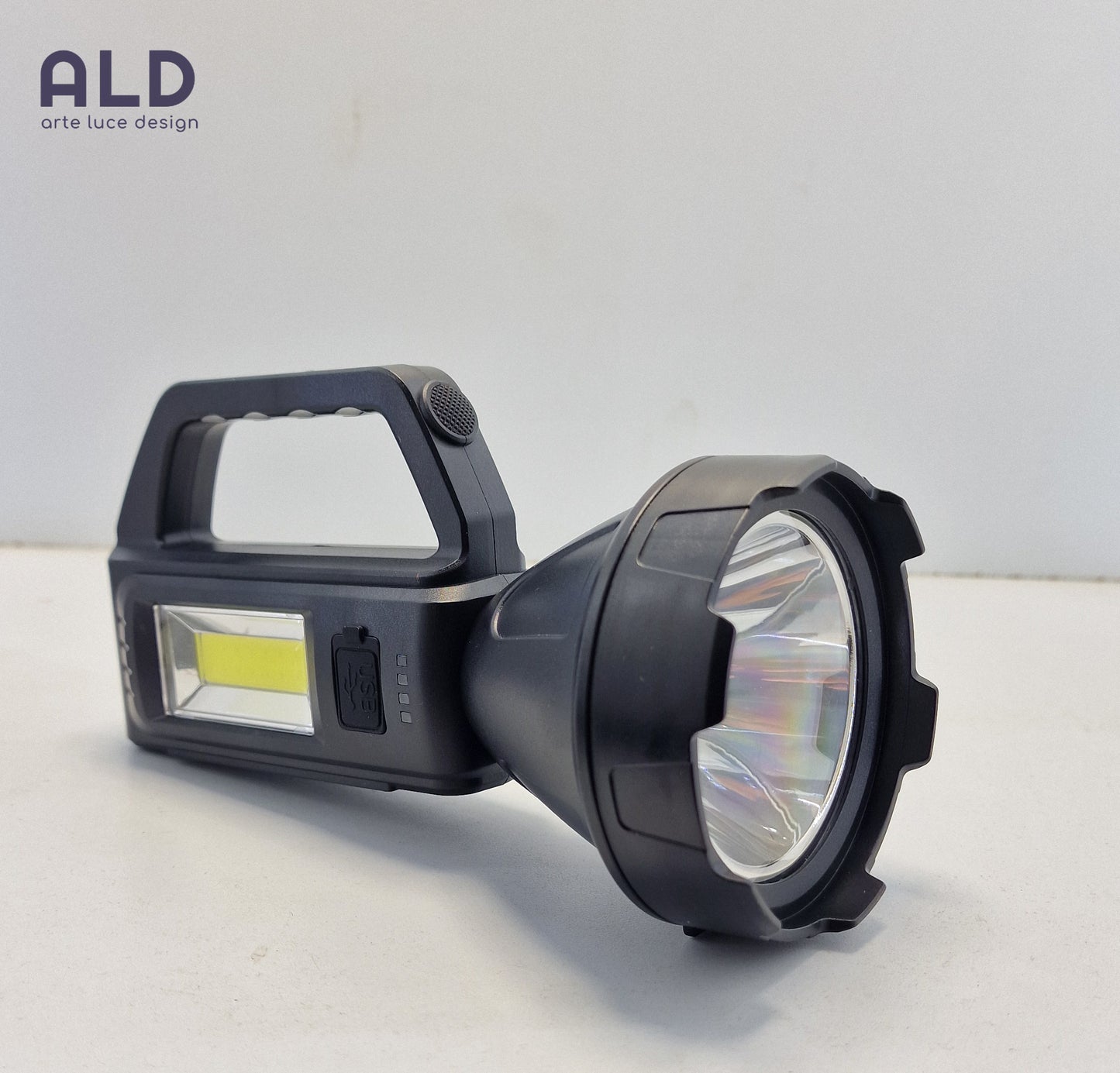 Lampada portatile ricaricabile torcia da campeggio caccia doppio LED 3W 6500k