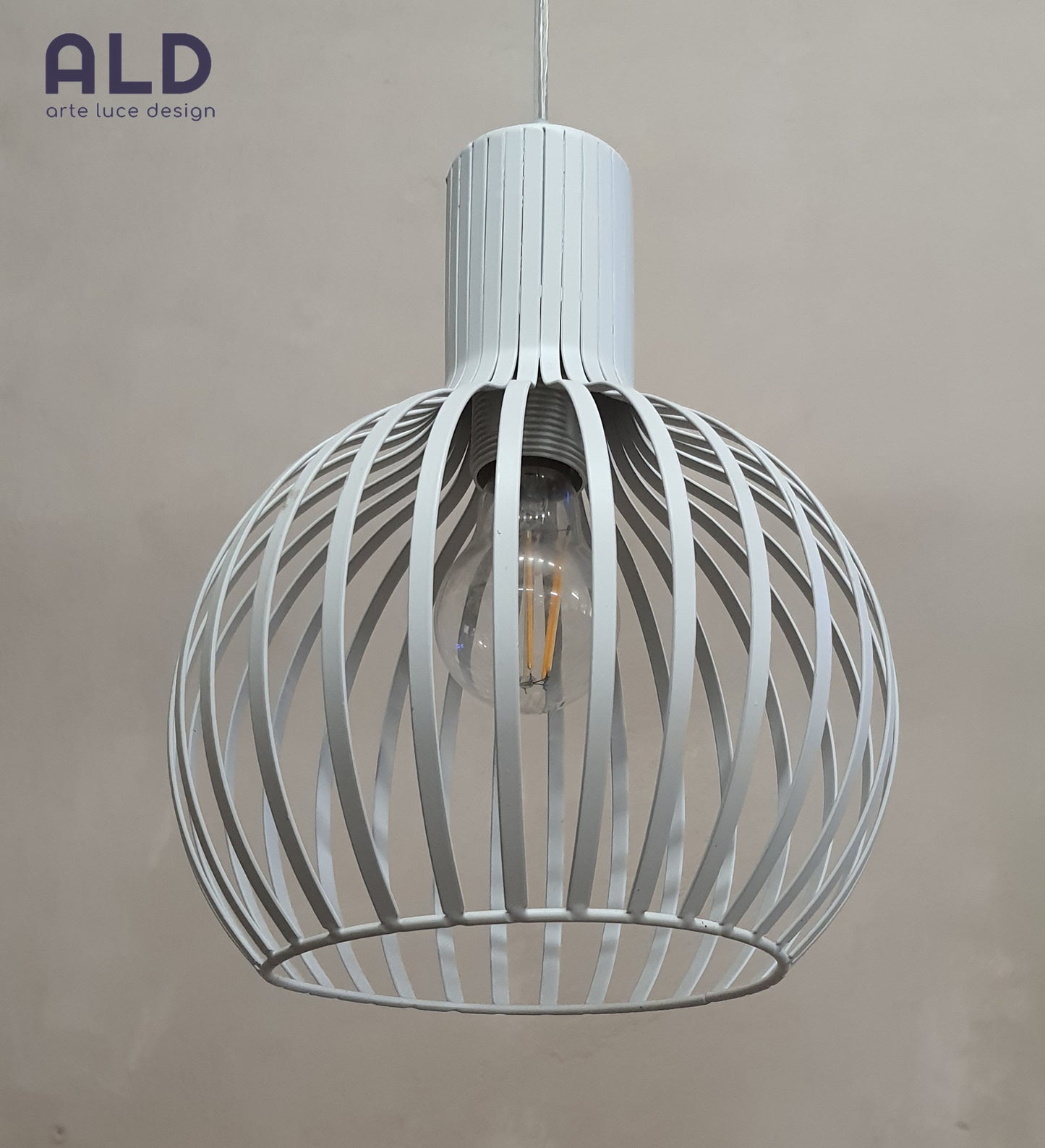 Sospensione moderna a 1 luce E27 lampadario bianco da cucina paralume traforato