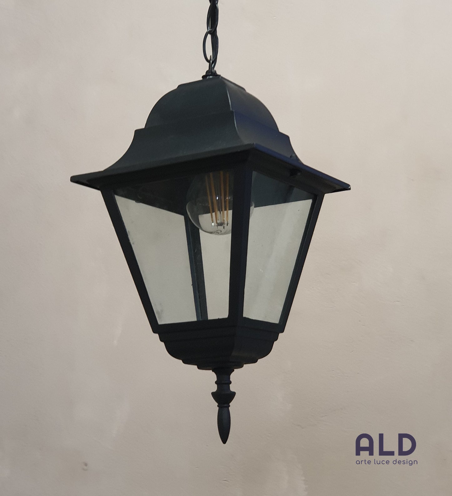 Sospensione da giardino lanterna pendente da esterno in alluminio 1 luce E27