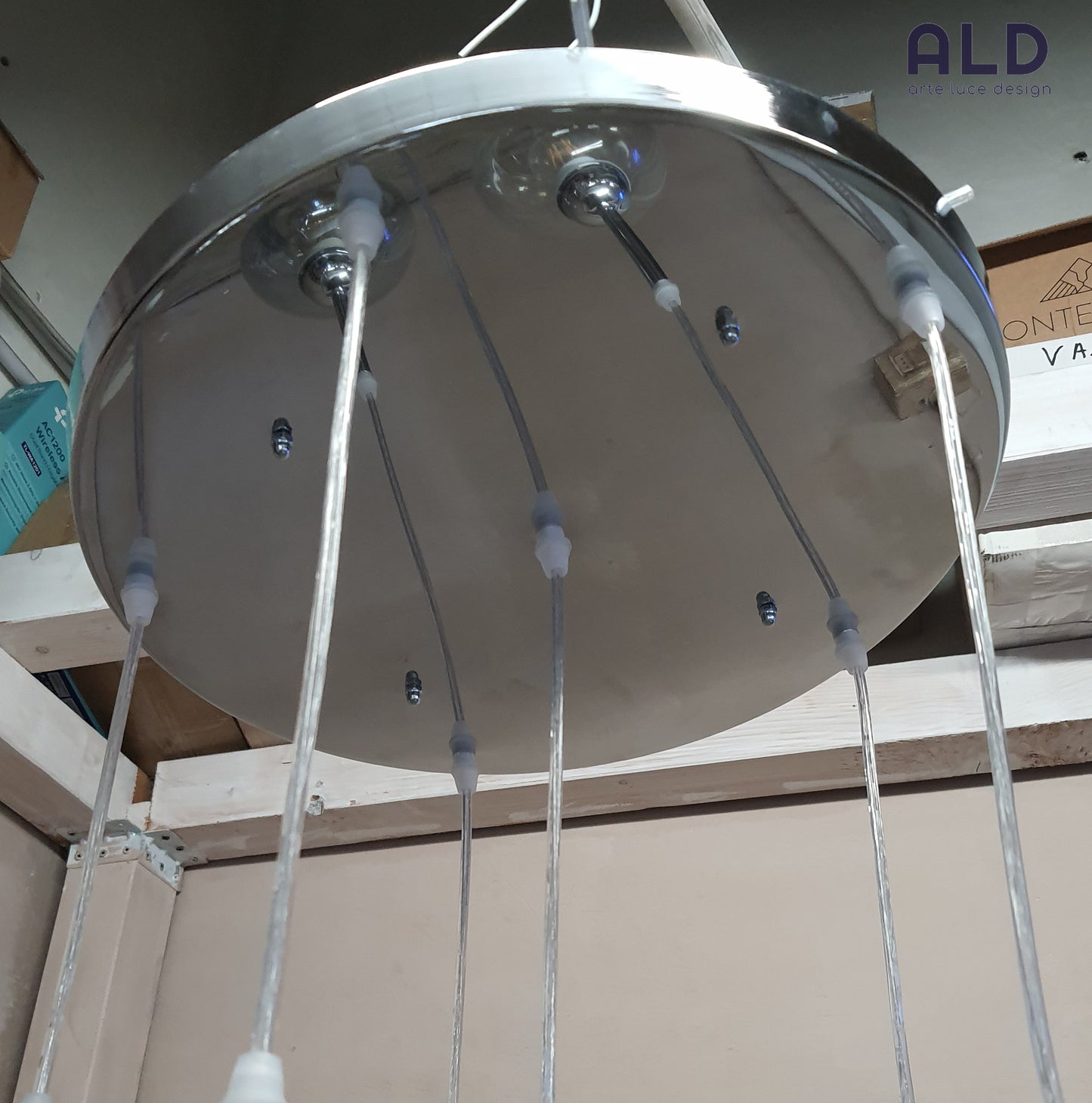 Sospensione moderna a 5 luci E27 lampadario cromo da cucina paralumi in vetro