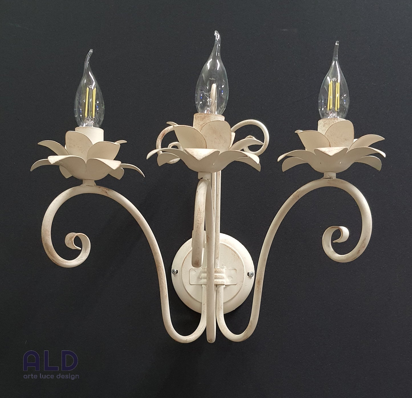 Applique da ingresso a 3 luci stile shabby chic lampada da parete classica e14