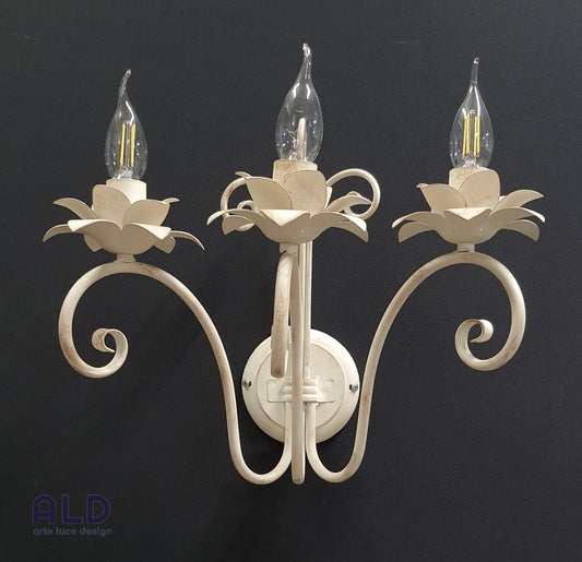 Applique da ingresso a 3 luci stile shabby chic lampada da parete classica e14