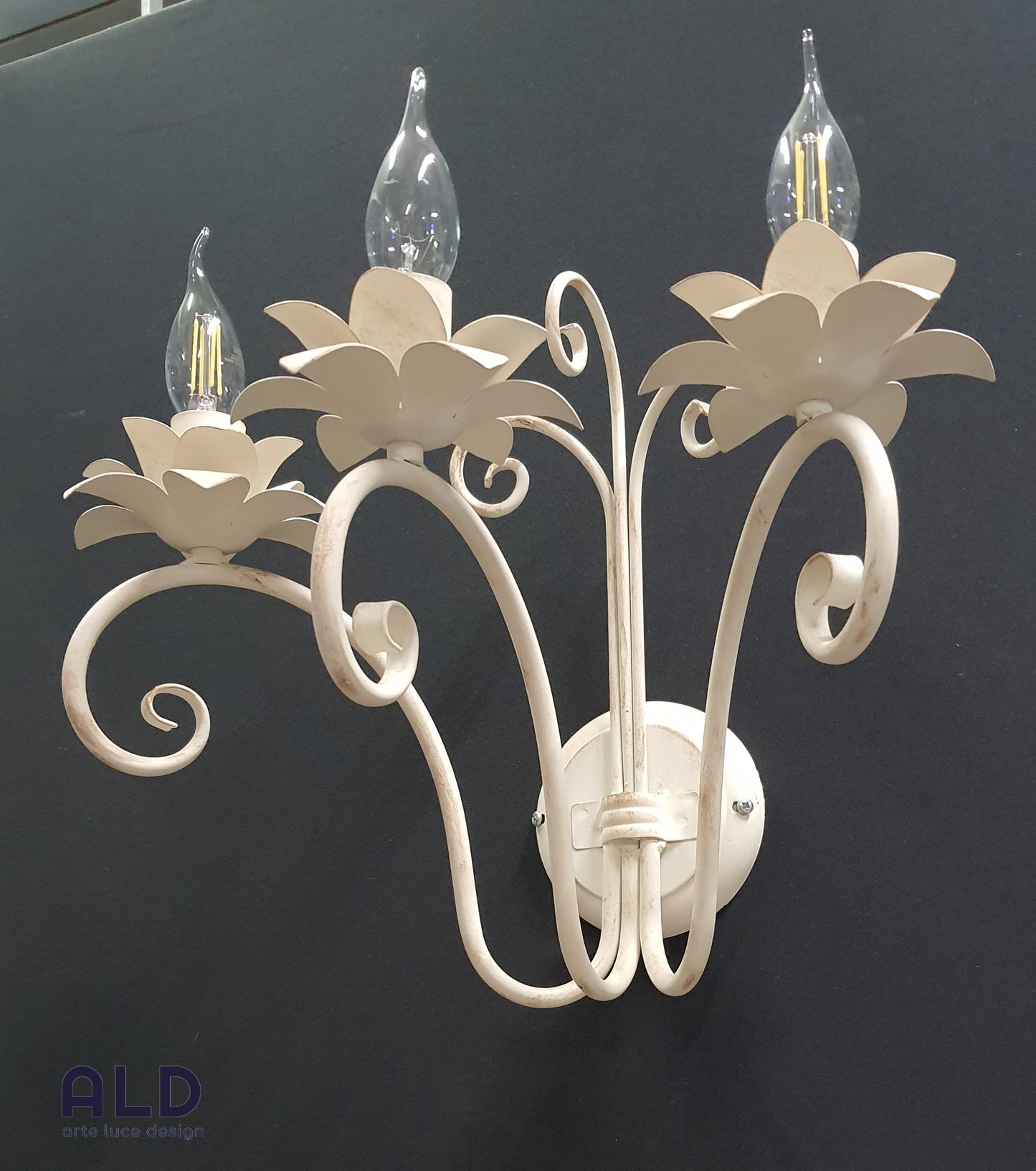 Applique da ingresso a 3 luci stile shabby chic lampada da parete classica e14