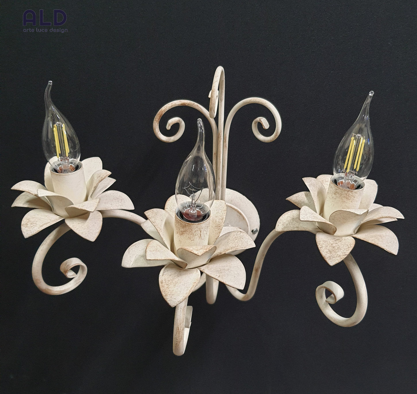 Applique da ingresso a 3 luci stile shabby chic lampada da parete classica e14