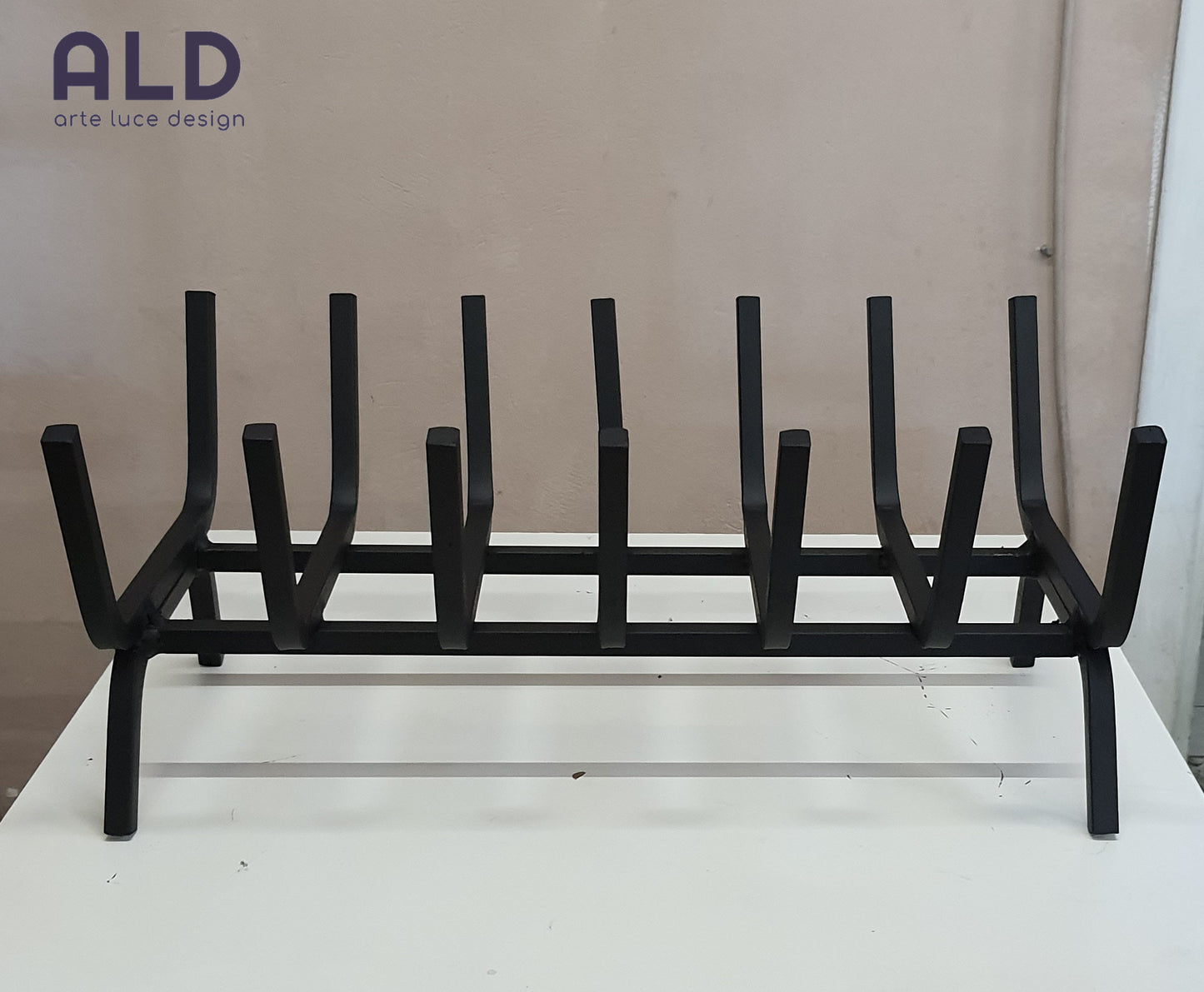 Poggialegna in ferro pesante portalegna da camino caminetto stufa a 7 elementi