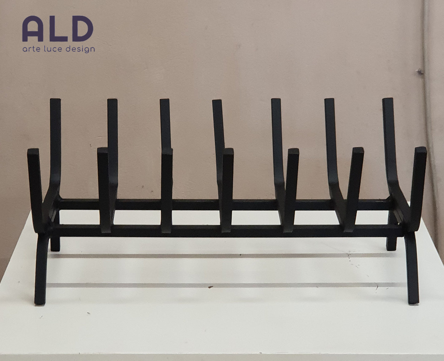 Poggialegna in ferro pesante portalegna da camino caminetto stufa a 7 elementi