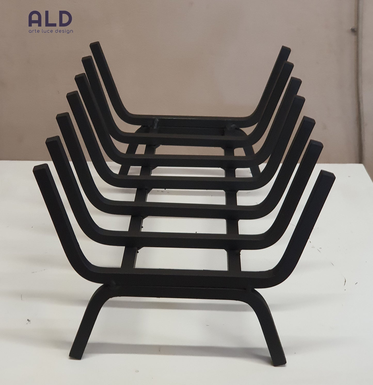 Poggialegna in ferro pesante portalegna da camino caminetto stufa a 7 elementi