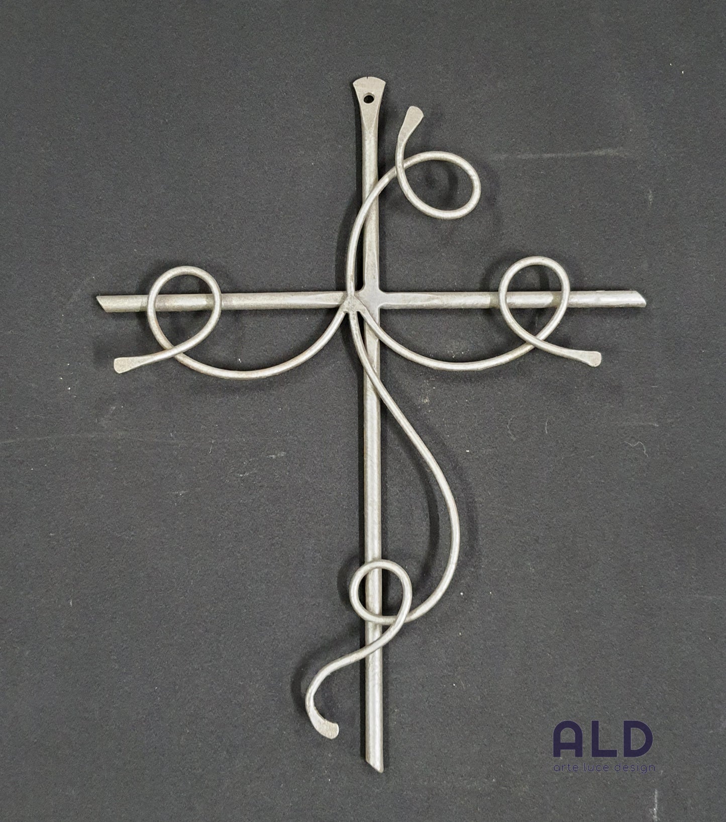 Capezzale moderno argento crocifisso in ferro stilizzato per camera da letto