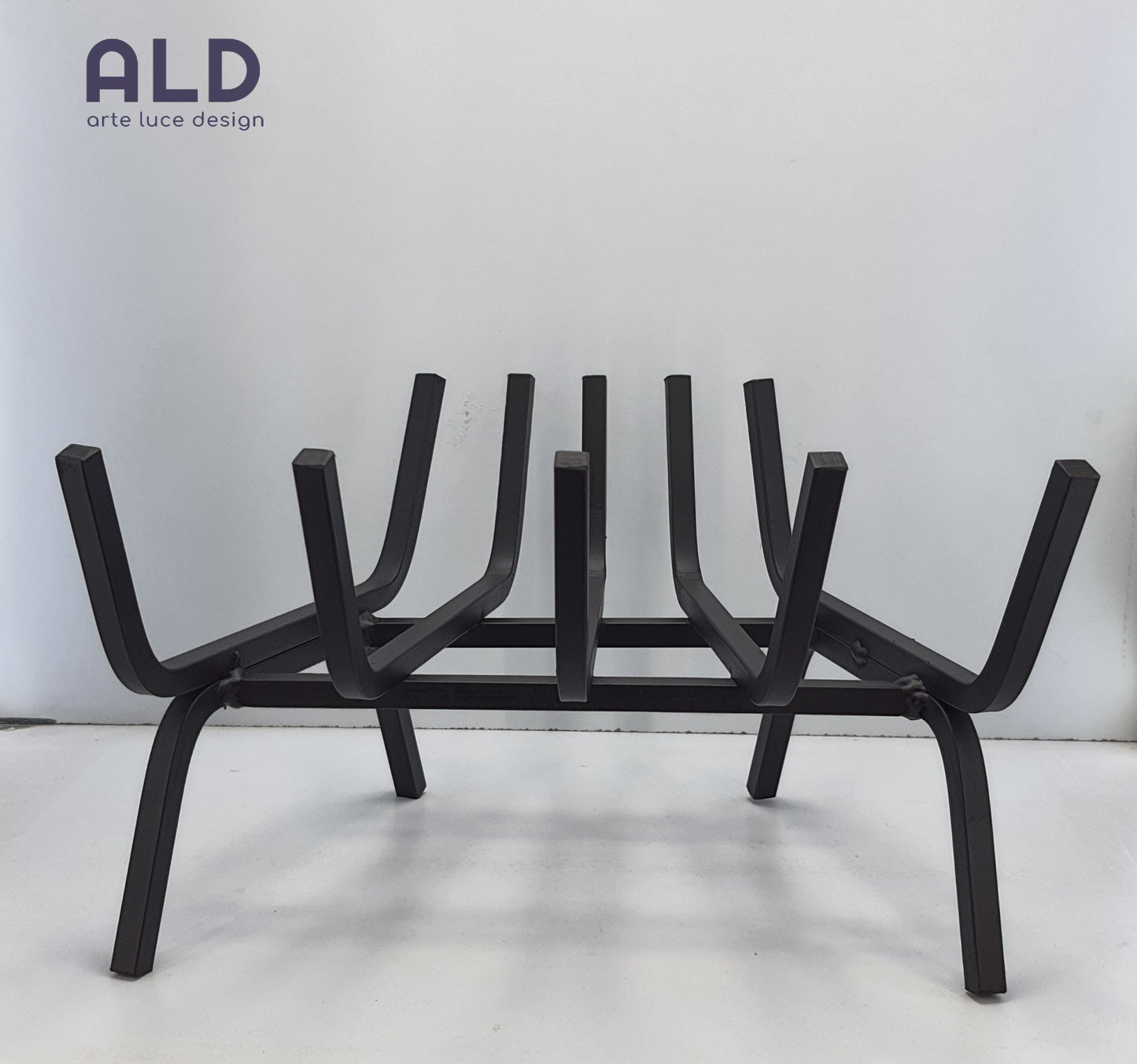 Brucialegna angolare in ferro poggia legna camino stufa braciere barbecue