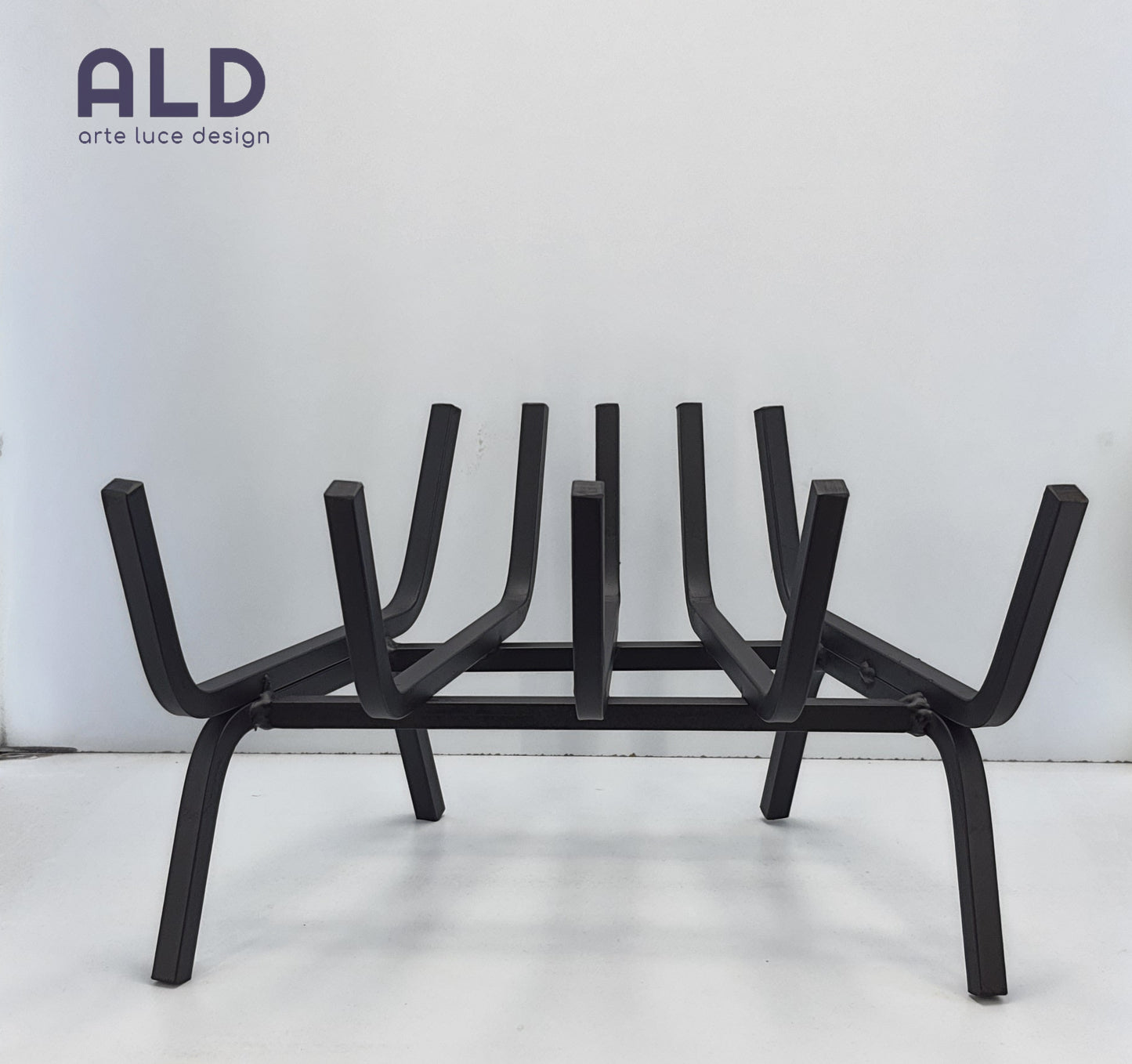 Brucialegna angolare in ferro poggia legna camino stufa braciere barbecue