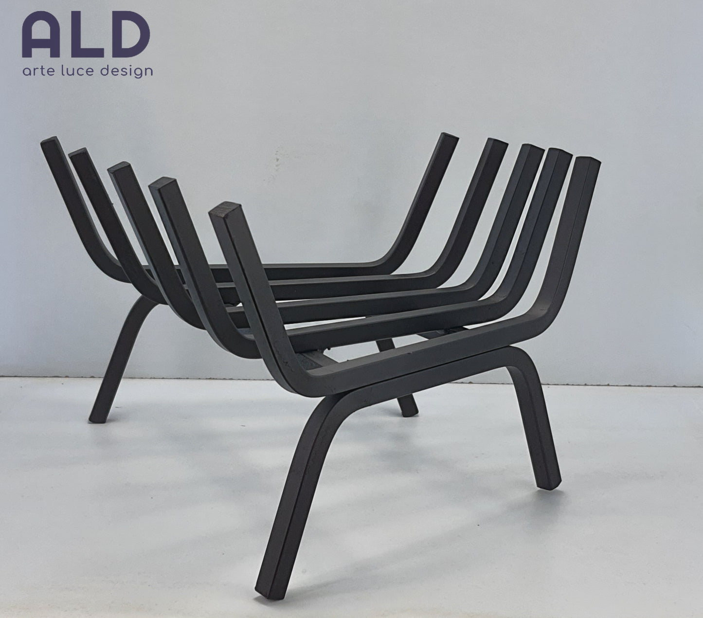 Brucialegna angolare in ferro poggia legna camino stufa braciere barbecue