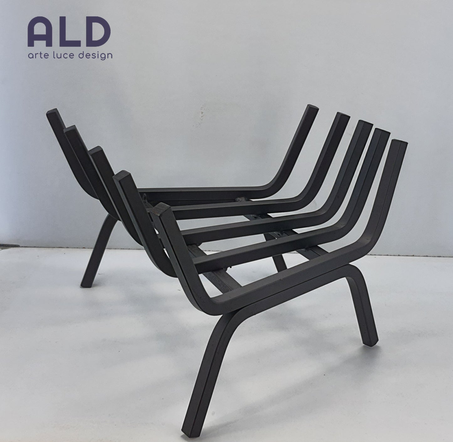 Brucialegna angolare in ferro poggia legna camino stufa braciere barbecue