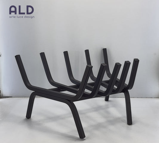 Brucialegna angolare in ferro poggia legna camino stufa braciere barbecue