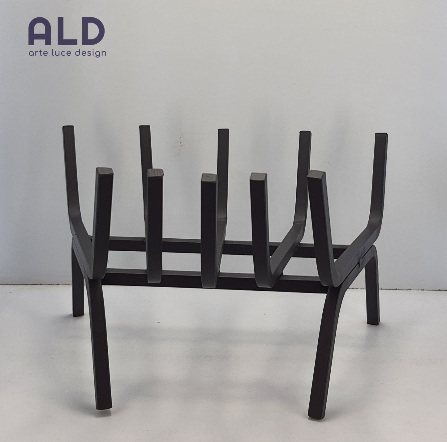 Brucialegna angolare in ferro poggia legna camino stufa braciere barbecue