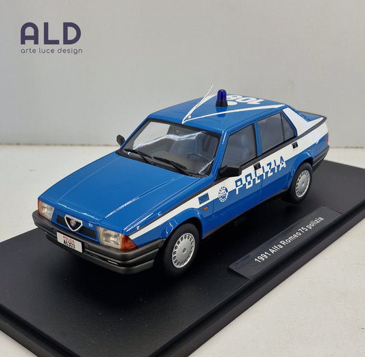 modellino auto scala 1/18 alfa romeo 75 della polizia modellini diecast