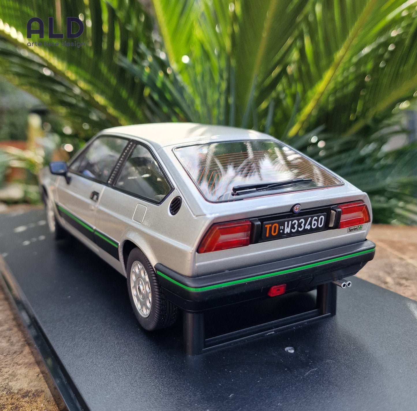 modellino auto scala 1/18 ALFA ROMEO SPRINT 1.5 QUADRIFOGLIO VERDE modellini