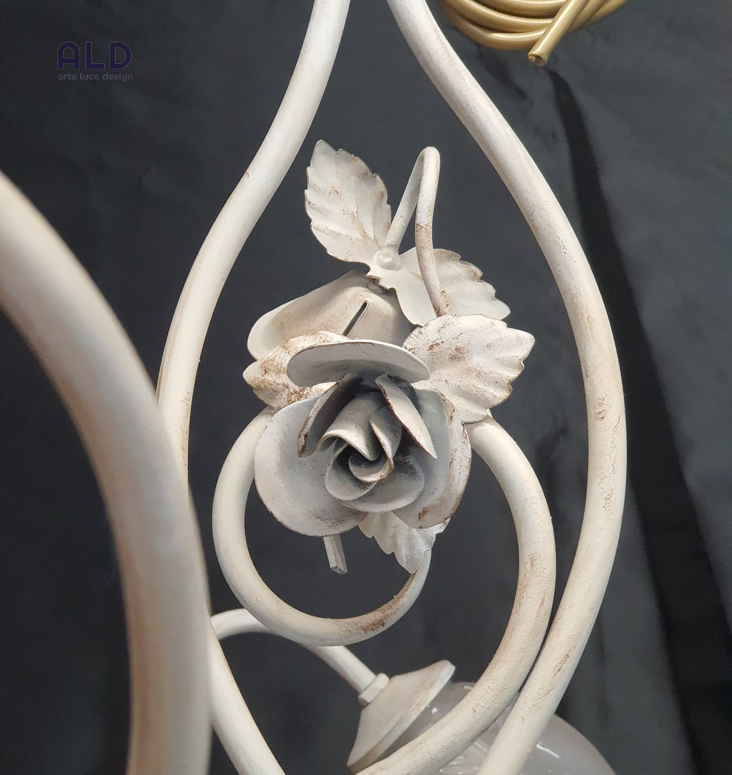 Lampadario artigianale in ferro battuto per camera da letto cameretta 5 luci e14