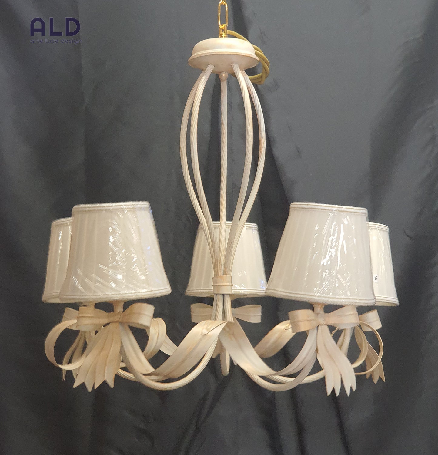 Lampadario classico in ferro battuto per camera da letto cameretta 5 luci e14