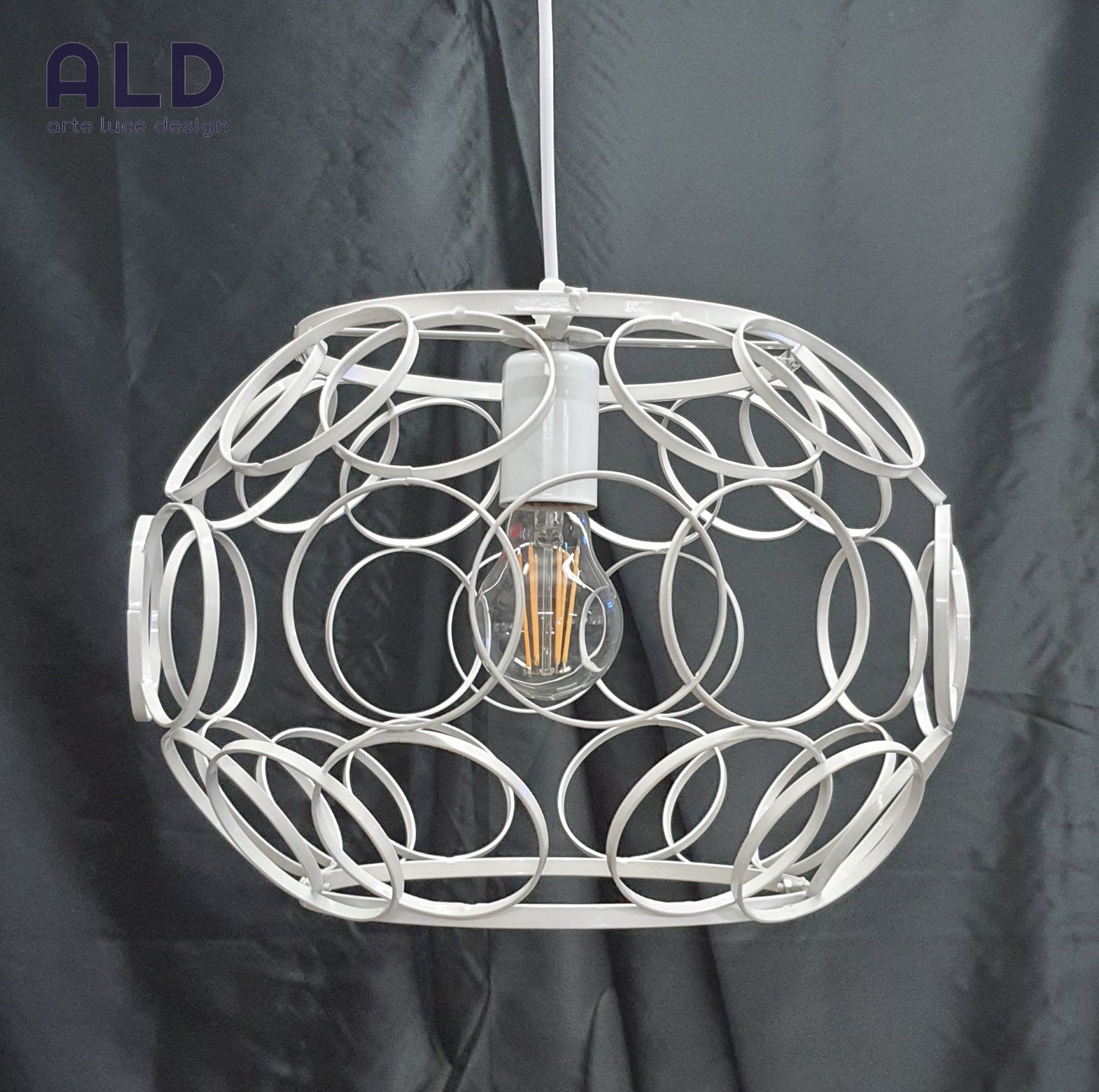 Lampadario moderno bianco traforato per cucina bagno cameretta camera da letto