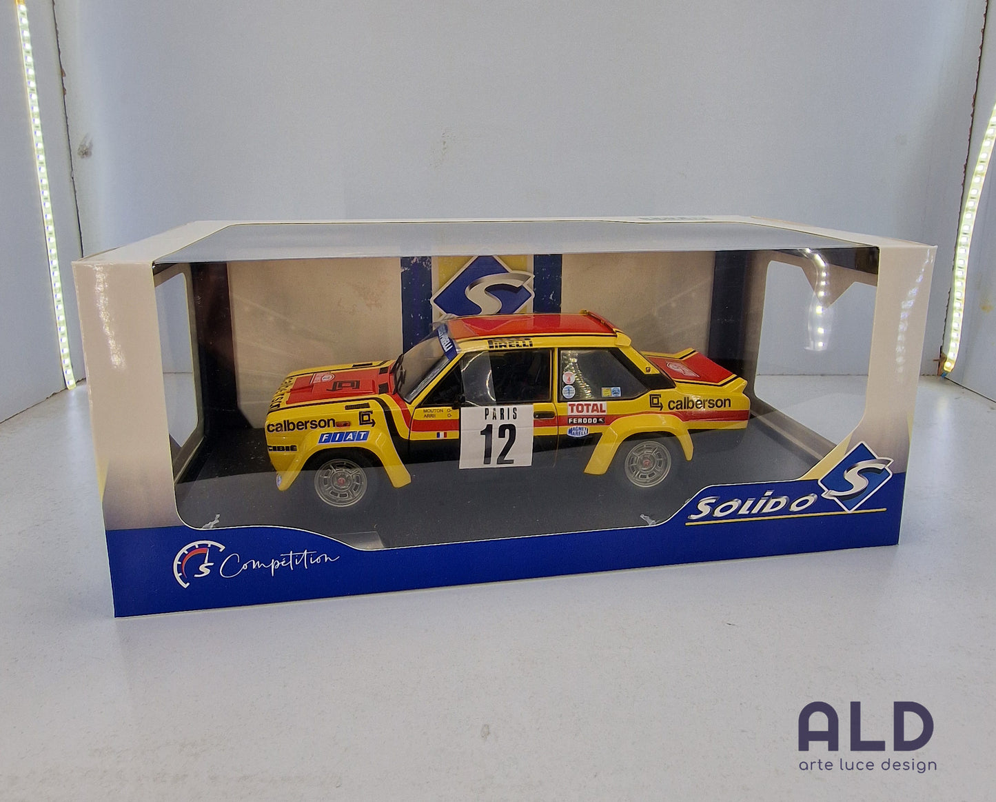 modellino auto scala 1/18 FIAT 131 abarth rallye montecarlo 1980 della solido