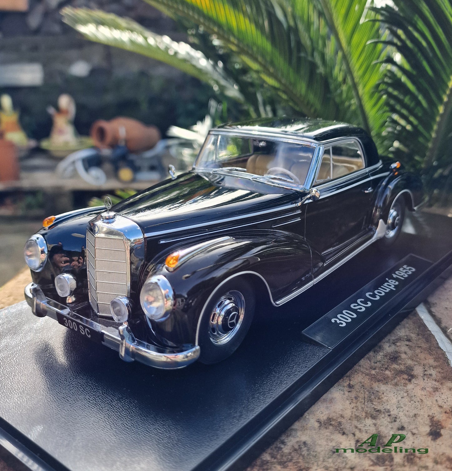modellino auto scala 1/18 mercedes benz 300 sc coupè del 1955 modellini die cast