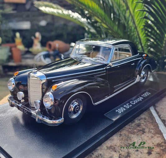 modellino auto scala 1/18 mercedes benz 300 sc coupè del 1955 modellini die cast