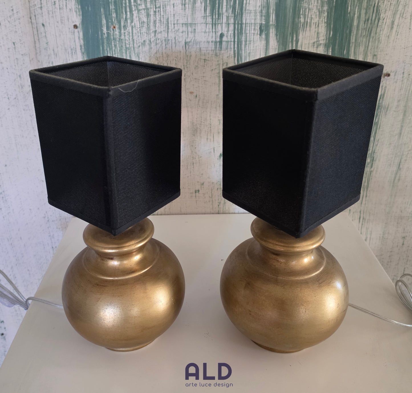 Coppia lumetti in terracotta oro per camera da letto lampade da tavolo lumi e14