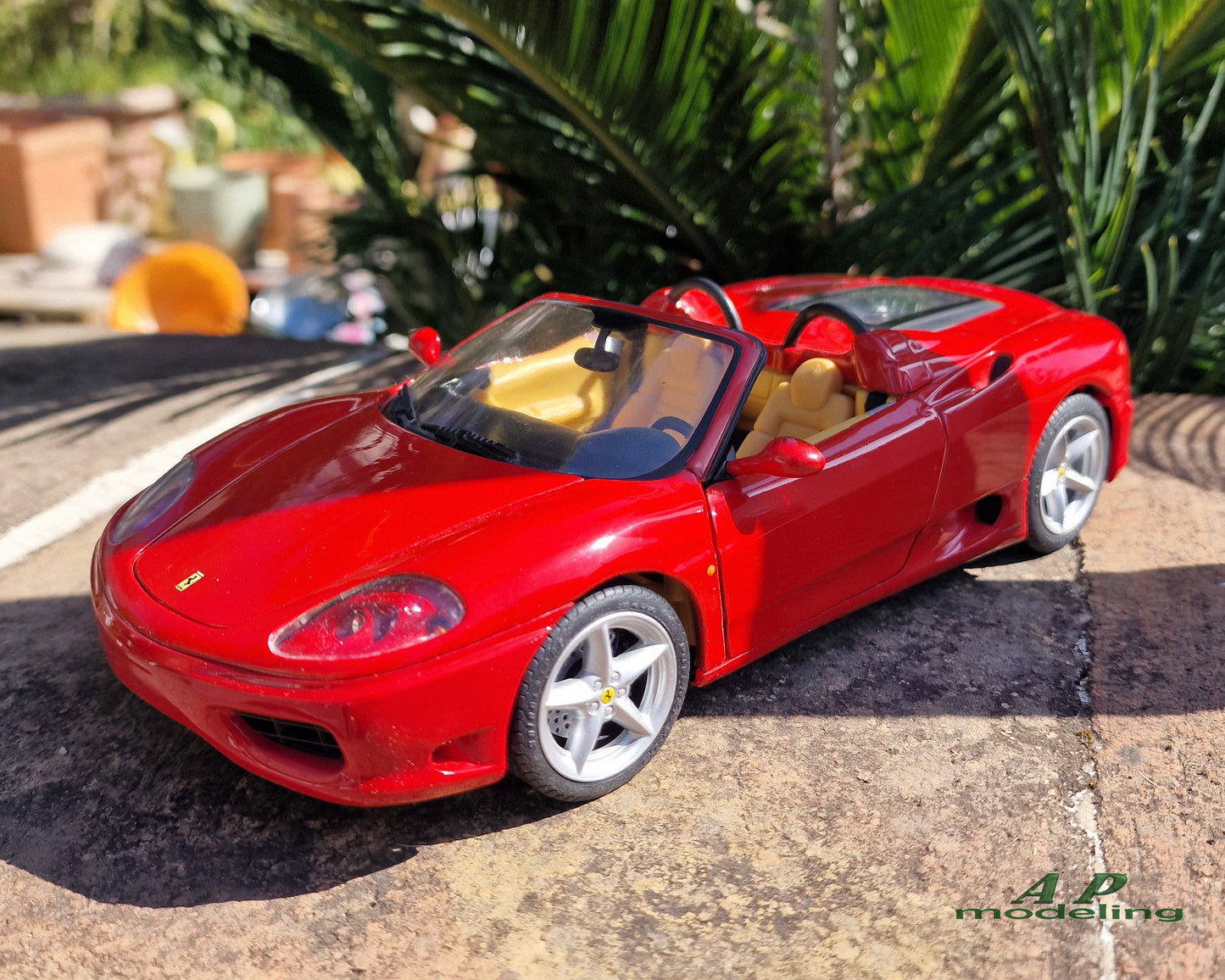 modellino auto scala 1/18 ferrari 360 spider della hot wheels modellini