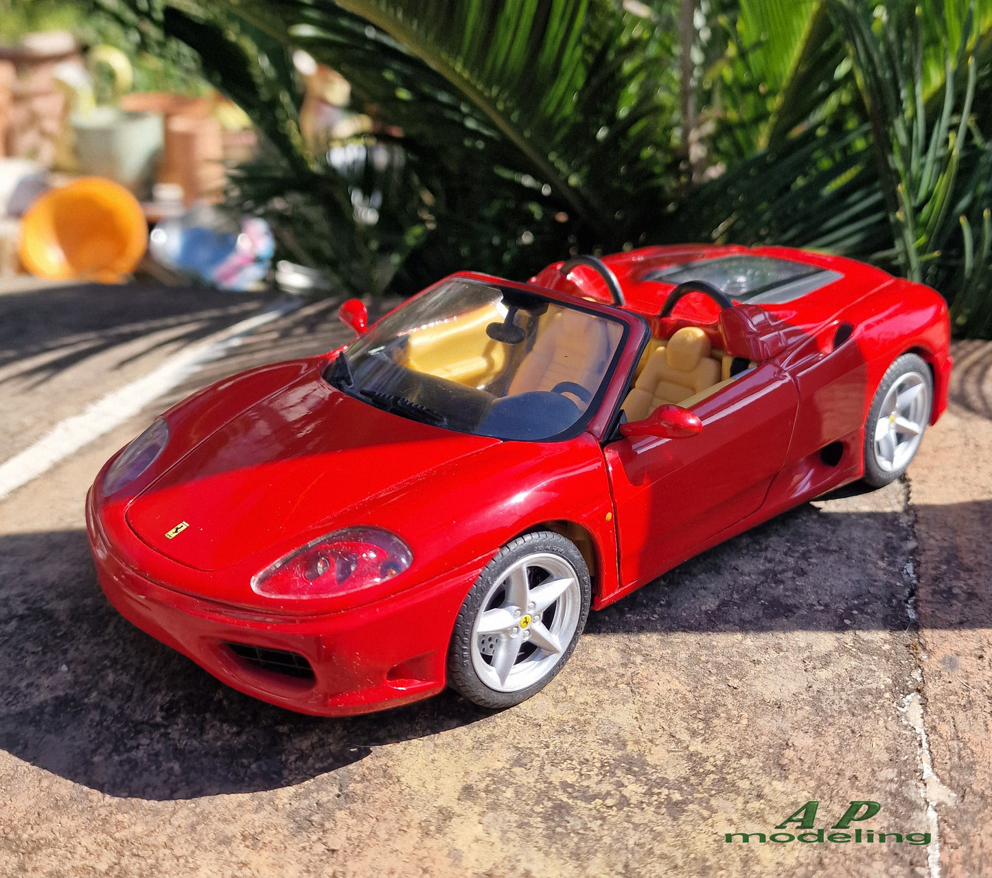 modellino auto scala 1/18 ferrari 360 spider della hot wheels modellini