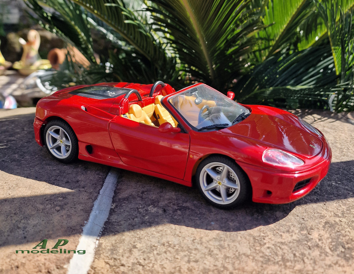 modellino auto scala 1/18 ferrari 360 spider della hot wheels modellini