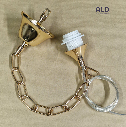 catena in metallo oro per sospensione classica ricambio lampadario attacco E27