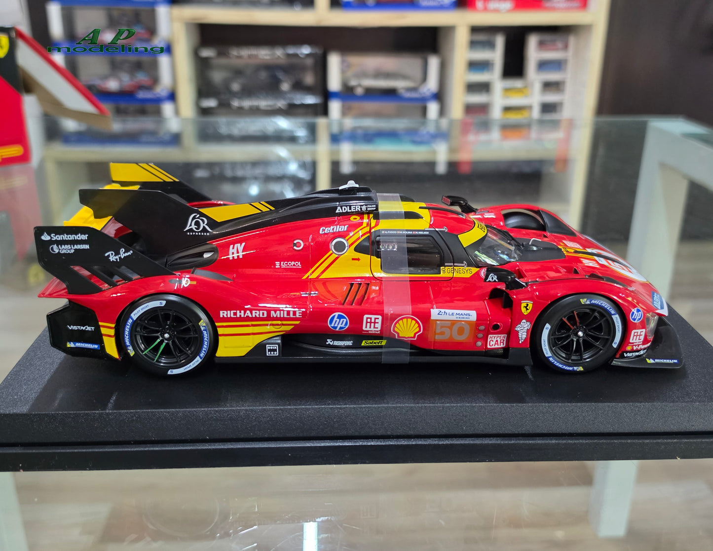 modellino auto scala 1/18 Ferrari 499p champion 2024 n50 modellini della bburago