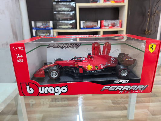 modellino auto da corsa scala 1/18 Ferrari racing F21 Bburago Leclerc Formula 1