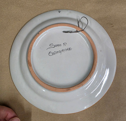 Piatto in ceramica di Caltagirone decorazione frutta murale da appendere da appoggio