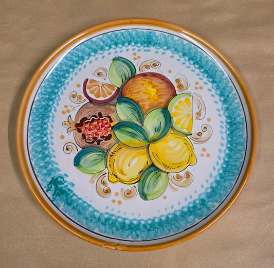 Piatto in ceramica di Caltagirone decorazione fru murale da appendere o appoggio