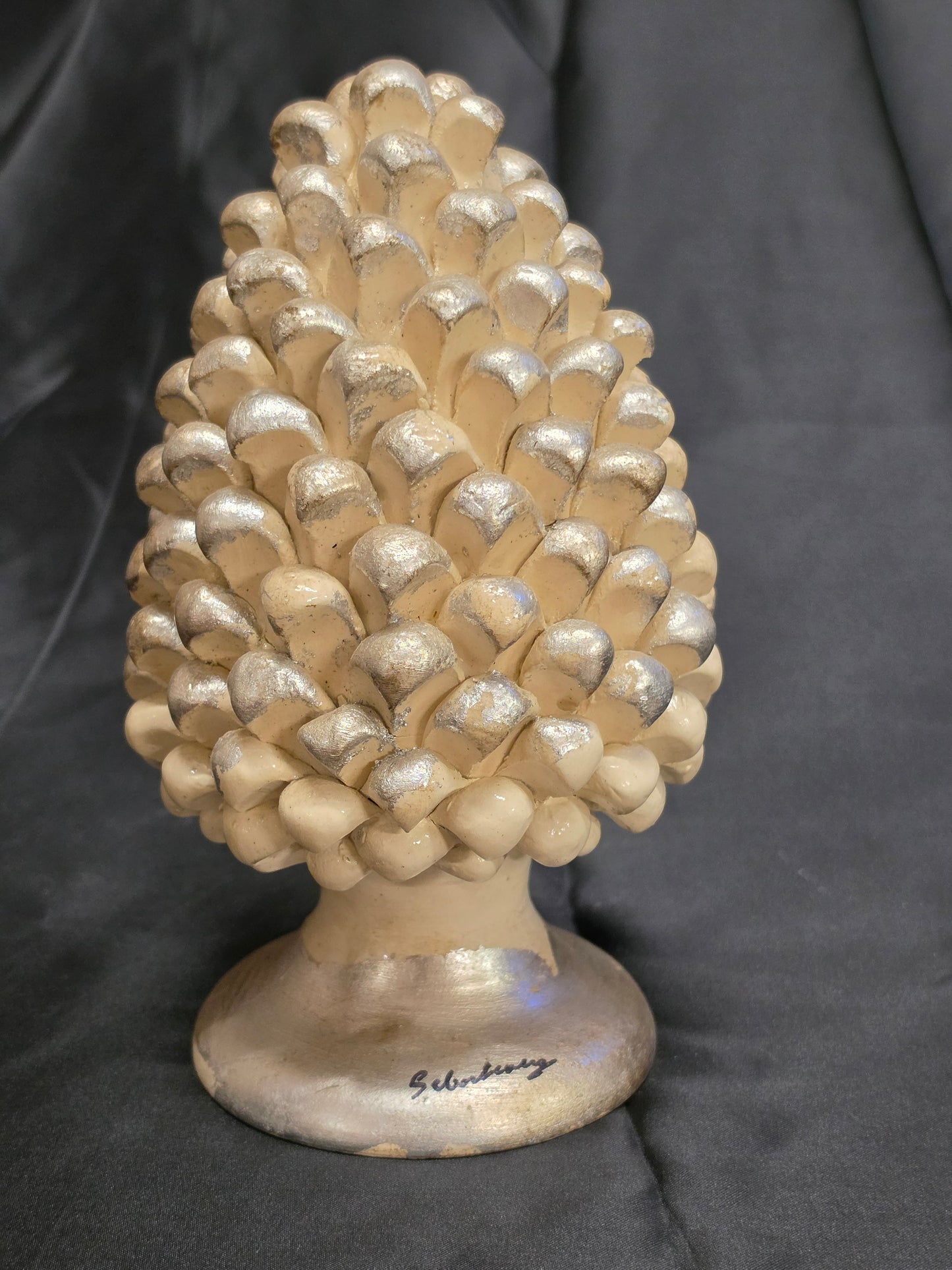 pigna siciliana da arredamento in terracotta smaltata soprammobile portafortuna