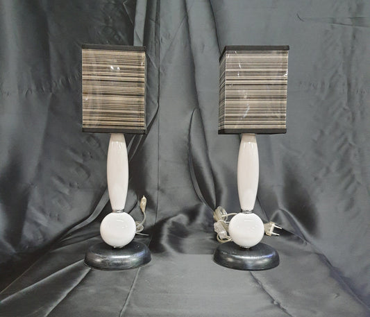Coppia Lampade da tavolo lumetti moderni in ceramica per camera da letto