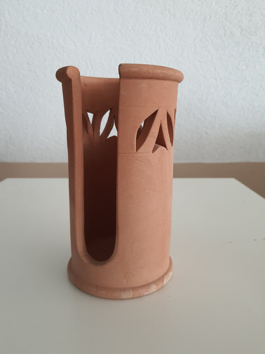 Portabicchieri in terracotta grezza porta bicchieri da cucina con decori