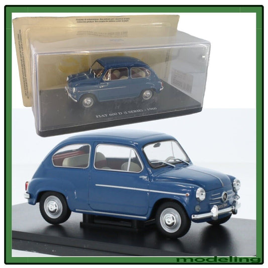 modellino auto 1/24 fiat 600 D modellini stile vintage da collezione die cast