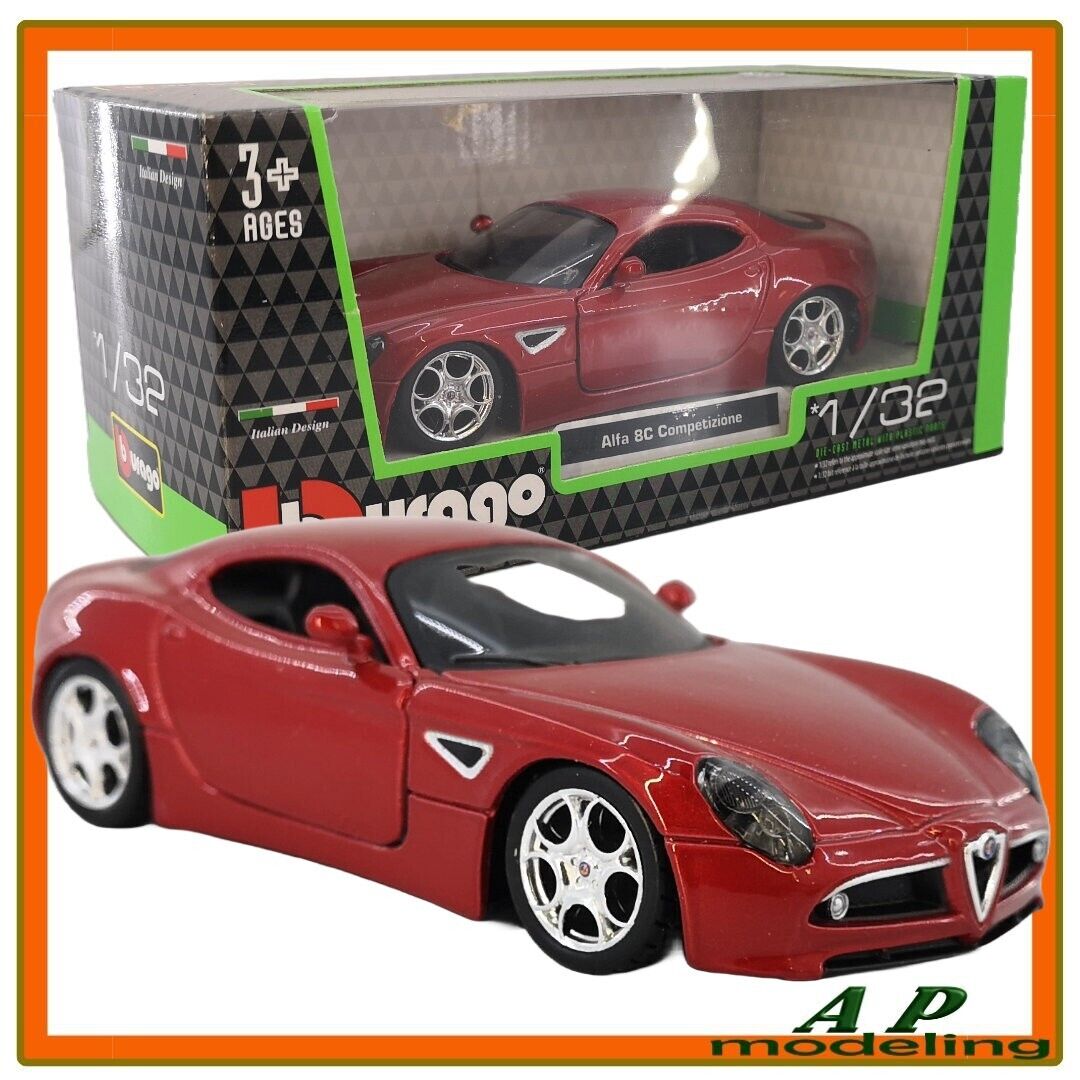 modellino auto scala 1/32 alfa romeo 8C competizione da collezione burago