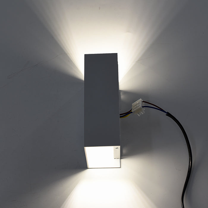 Applique led moderno bianco da esterno a parete IP65 a doppio fascio di luce 10w