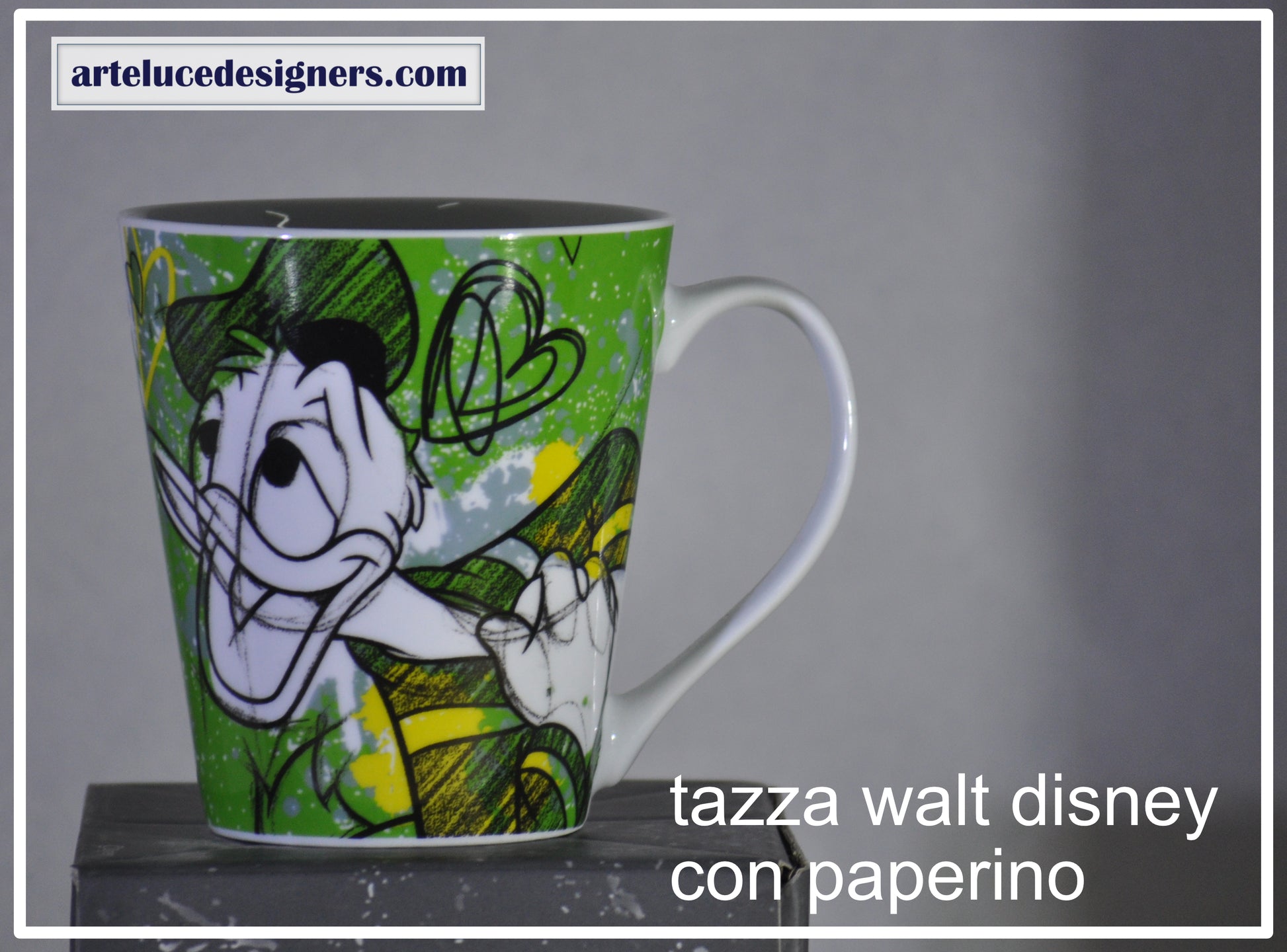 Tazza colazione grande Walt Disney Paperino in ceramica latte cappucci –  arte e luce designers