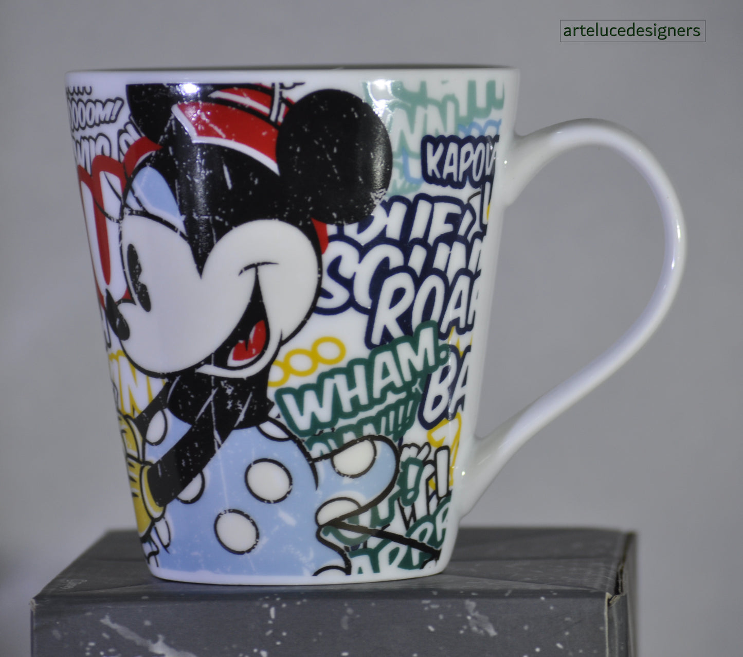 Tazza colazione grande Walt Disney Topolino Minnie in ceramica latte cappuccino